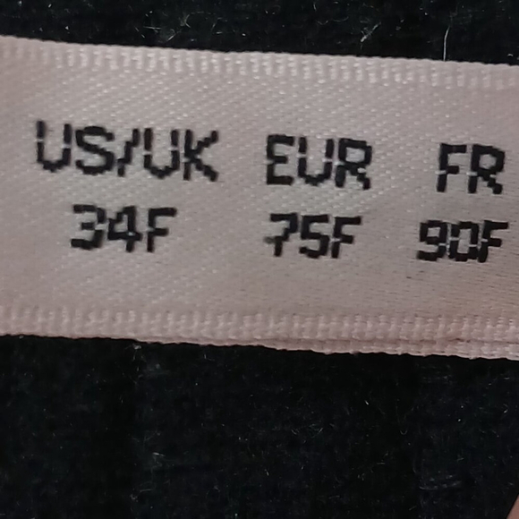 Charade by Change Balconette Bra Satiny Blue with Black Lace Overlay Size 34F - Picture 8 of 8